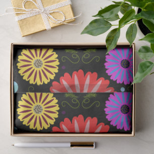 Helder Retro Bloemmotief Kleurrijke Folk Art  Tissuepapier