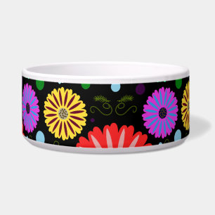 Helder Retro Bloemmotief Kleurrijke Folk Art Voerbakje