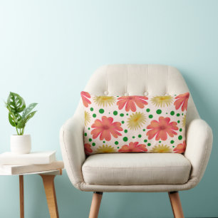 Helder Retro Bloemmotief Naadloos Patroon Kussen