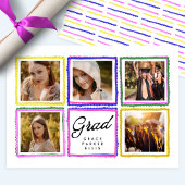 Helder Retro Grad Foto Collage Frames Afstuderen Aankondiging