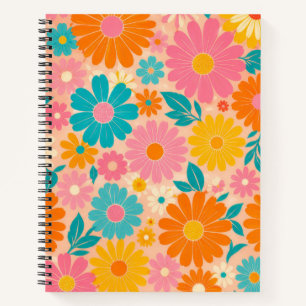 Helder Retro Madeliefjes Bloemmotief Notitieboek