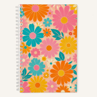 Helder Retro Madeliefjes Bloemmotief Notitieboek