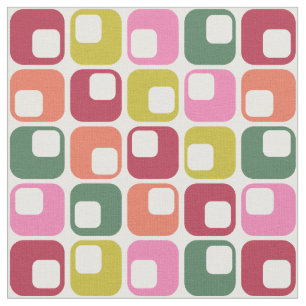 Helder Retro Squares geometrisch patroon Stof