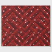 Helder Robijnrood Glitterpatroon Cadeaupapier (Vlak)