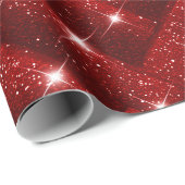 Helder Robijnrood Glitterpatroon Cadeaupapier (Rol Hoek)