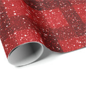 Helder Robijnrood Glitterpatroon Cadeaupapier (Rol Hoek)