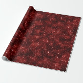 Helder Robijnrood Glitterpatroon Cadeaupapier (Uitgerold)