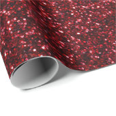 Helder Robijnrood Glitterpatroon Cadeaupapier (Rol Hoek)