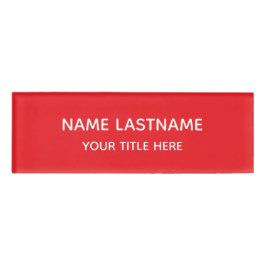 Helder Rode Basis Eenvoudig Minimalistisch Modern Naambadge