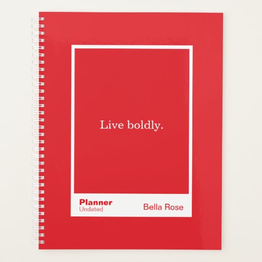 Helder Rode Blok Citaat | Volledig Aanpasbaar Planner (Voorkant)
