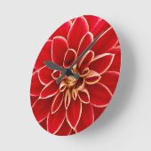 Helder Rode Dahlia Bloem Ronde Klok (Hoek)