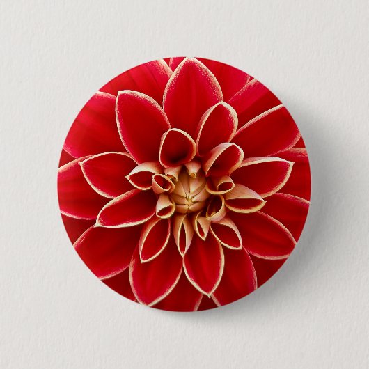 Helder Rode Dahlia Ronde Button 5,7 Cm (Voorkant)