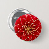 Helder Rode Dahlia Ronde Button 5,7 Cm (Voorkant /achterkant)
