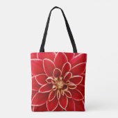 Helder Rode Dahlia Tote Bag (Achterkant)