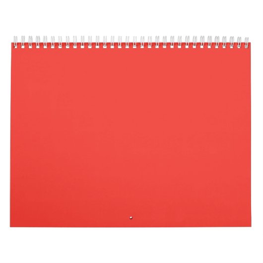Helder Rode Effen Kleur Achtergrond | Modern Desig Kalender (Hoes)