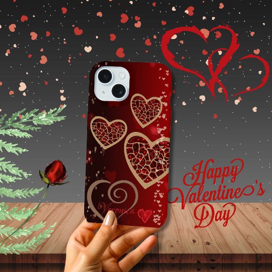 Helder Rode Harten iPhone 15 Case