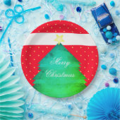 Helder Rode Kerst Groot Papier Bord (Feest)