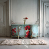 Helder Rode Klaprozen Turquoise Teal Tissuepapier