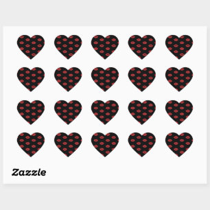 Helder Rode Lippen Glitter Kusjes Elegant Vrouweli Hart Sticker