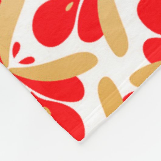 Helder rode naadloze ventilator fleece deken (Hoek)