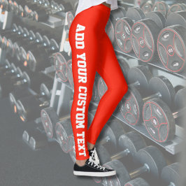 Helder Rode Opvallende Persoonlijke Aangepaste Tek Leggings