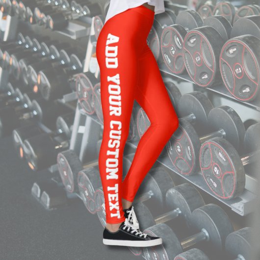 Helder Rode Opvallende Persoonlijke Aangepaste Tek Leggings