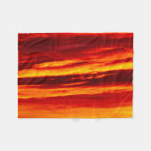Helder Rode Zonsondergang Fleece Deken (Voorkant (Horizontaal))