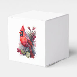 Helder Rood Aquarel Winter Kardinaal Bedankdoosjes