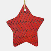 Helder rood bakkerpatroon keramisch ornament (Links)