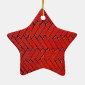 Helder rood bakkerpatroon keramisch ornament (Achterkant)