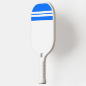 Helder rood blauw wit racestrepen achtergrond pickleball paddle (Links)