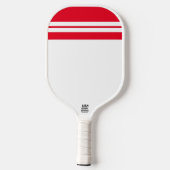 Helder rood blauw wit racestrepen achtergrond pickleball paddle (Achterkant)