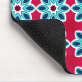 Helder rood en blauw modern geometrisch patroon muismat (Hoek)