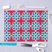 Helder rood en blauw modern geometrisch patroon tissuepapier (Craft)