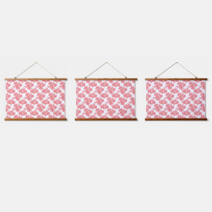 Helder rood en roze bloemeninpakpapier hangend wandkleed