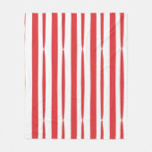 Helder rood en wit scripted verticale streep fleece deken (Voorkant)