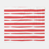 Helder rood en wit scripted verticale streep fleece deken (Voorkant (Horizontaal))