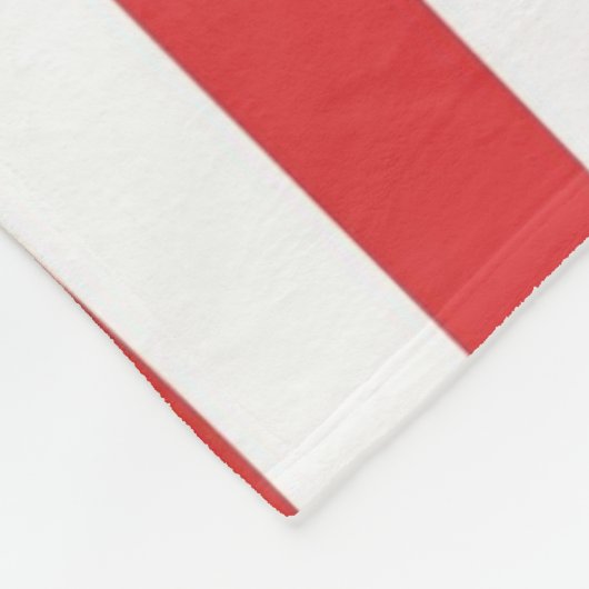 Helder rood en wit scripted verticale streep fleece deken (Hoek)