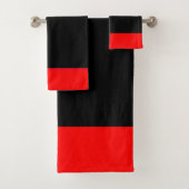 Helder rood en zwart badhanddoek set bad handdoek (Insitu)