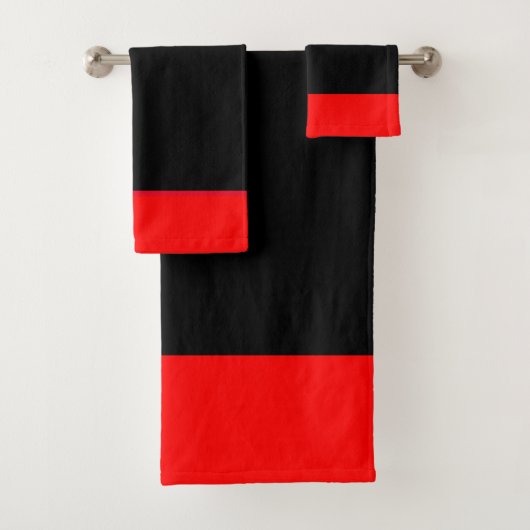 Helder rood en zwart badhanddoek set bad handdoek (Insitu)