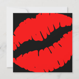 Helder rood en zwart kusprint Fabulous & Fifty Kaart