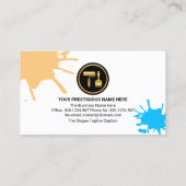 Helder rood goud verfborstel schilder visitekaartje (Achterkant)