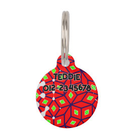 Helder Rood Groen Abstract Huisdierpenning