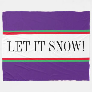 Helder Rood Groen Paarse Wit LAAT HET SNEEUWEN! St Fleece Deken