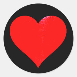Helder rood hart ronde sticker