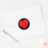 Helder rood hart ronde sticker (Envelop)