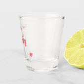 Helder Rood Hart Team Bruid Shot Glas (Rechts)