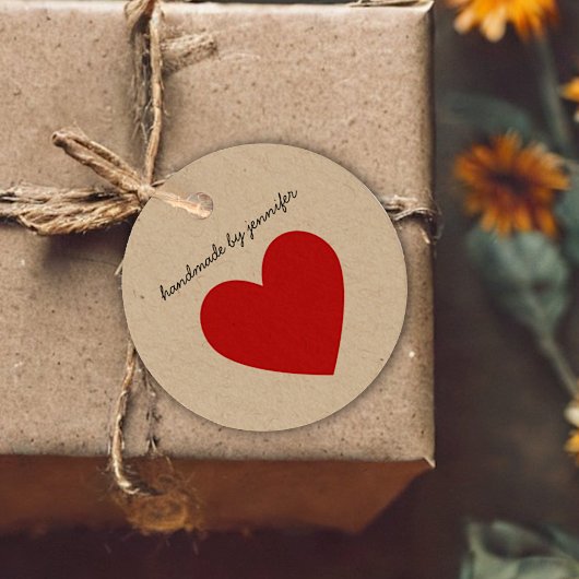 Helder Rood I hou van hart Handgemaakt op naam aan Bedankjes Labels