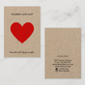Helder Rood Ik hou van Hart Handgemaakte Hair Clip Visitekaartje (Voorkant / Achterkant)