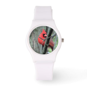 Helder rood kardinaal horloge